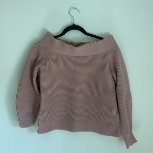 Pink crop off the shoulder top/sweater